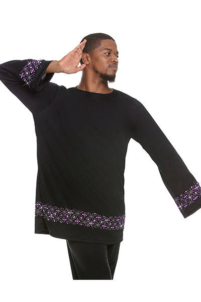 Eurotard 85134 Unisex Divine Royalty Praise Tunic Black/Purple